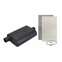 Welded Chamber Muffler, Offset Inlet w/Shield, 2-1/4 Inch