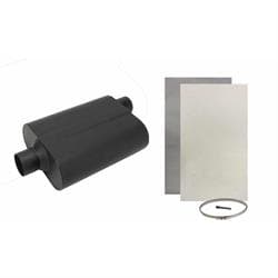 Welded Chamber Muffler, Offset Inlet w/Shield, 2-1/2 Inch
