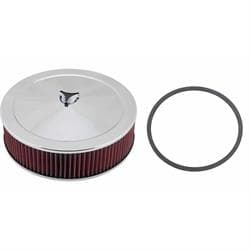 Chrome Air Cleaner with Washable Filter and Base Gasket, 14x 4 In