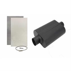 Welded Chamber Muffler, Center Inlet w/Shield, 3 Inch