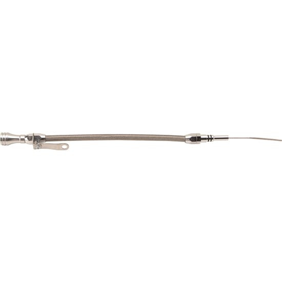 Braided Stainless 65-90 BBC Flexible 21 In Engine Oil Dipstick