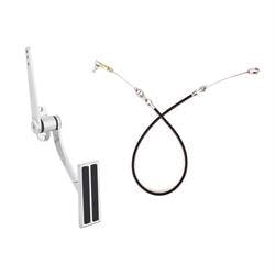 Polished Aluminum Street Rod Pedal and 24 Inch Throttle Cable