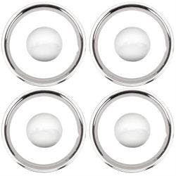 Baby Moon Chrome Hubcaps and 15 Inch Wheel Beauty Rings