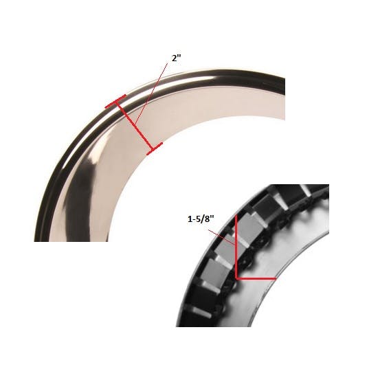 Stainless Steel Beauty Ring for 15 Inch Rally Wheel, 2 Inch Wide