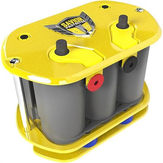 Optima 9014-045 12v Yellow Battery w/Savior SC-O34-Y Show Case