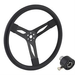 Steel Steering Wheel, 3 Spoke, 15 Inch & Hex Quick Release, 3/4"