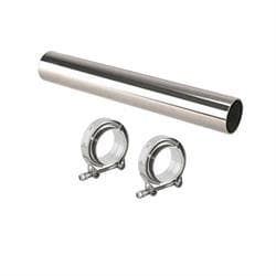 Polished Stainless Steel Exhaust Tube & V-Band Clamps, 2-1/2 Inch