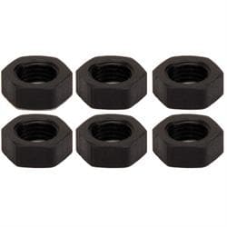 Black Aluminum Jam Nuts, 3/8-24, Pack of 6