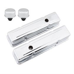Small Block Chevy Tall Chrome Valve Covers and Oil Breathers