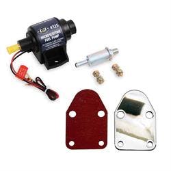 Mr. Gasket Electric Fuel Pump and SBC Chrome Block Off Plate
