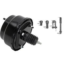 Universal Power Brake Booster, 8 Inch, Black w/Extension Rod