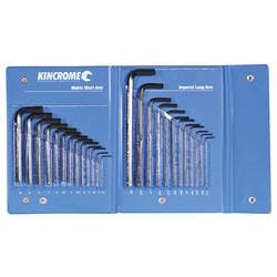 Kincrome HKW25C Hex Key Wrench Set, 25 Piece, SAE and Metric