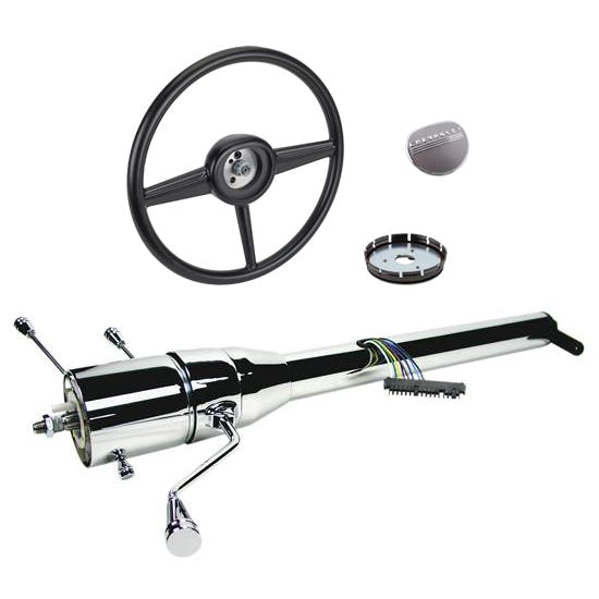 1947-54 GM Pick-up Steering Column and Wheel Kit, Chrome