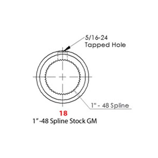Sweet Mfg. Double U-Joint, 1 In-48 Spline to 3/4 In Round, GM Column