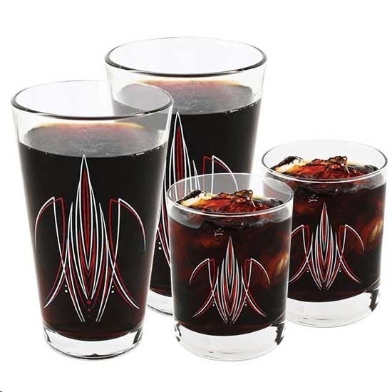Pinstriped Pint & Rocks Glass Set