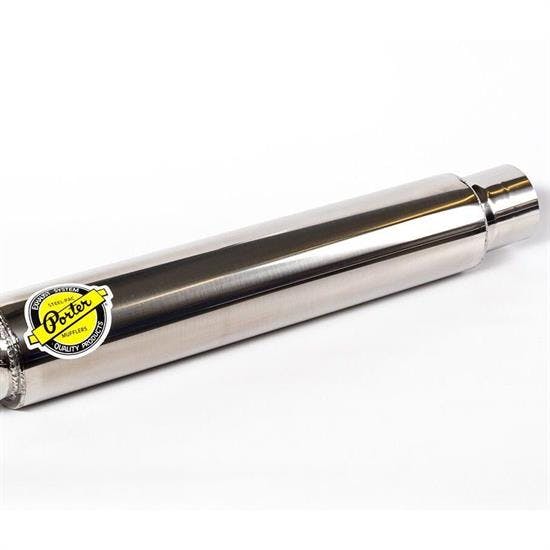 Porter Muffler SSPM4025014 SS Short Muffler, 2.50 Inch In/Out