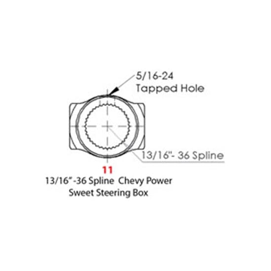 Sweet Mfg Steering U-Joint, 13/16-36 Spline, 3/4 In DD, Big GM Pre '78