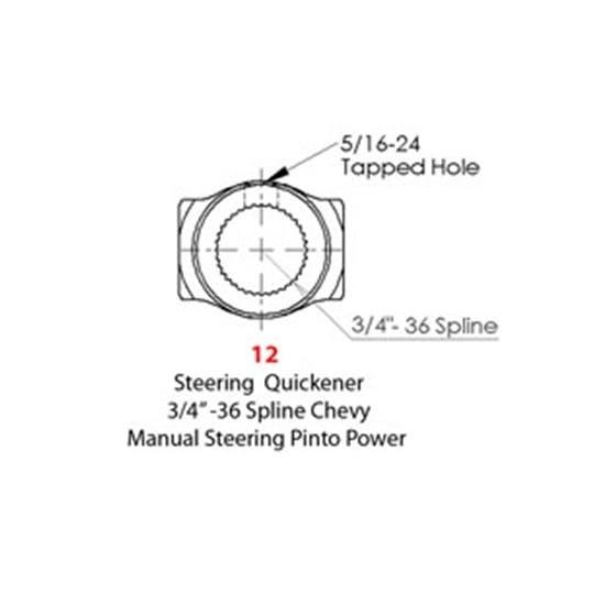 Sweet Mfg Chrome U-Joint, 3/4-36 Spline, 1 DD, GM Manual/Mustang II