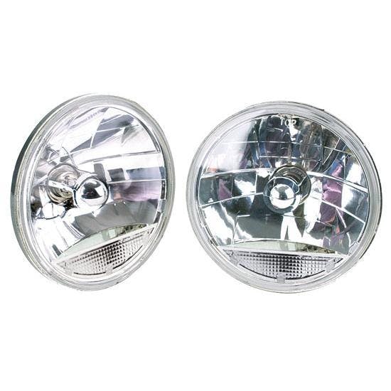 Speedway 7 Inch Fluted Replacement Headlights w/ Clear Turn Signal