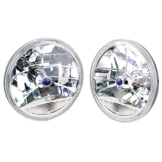 Speedway 7 Inch TriBar Headlights w/ Clear Turn Signal Lens