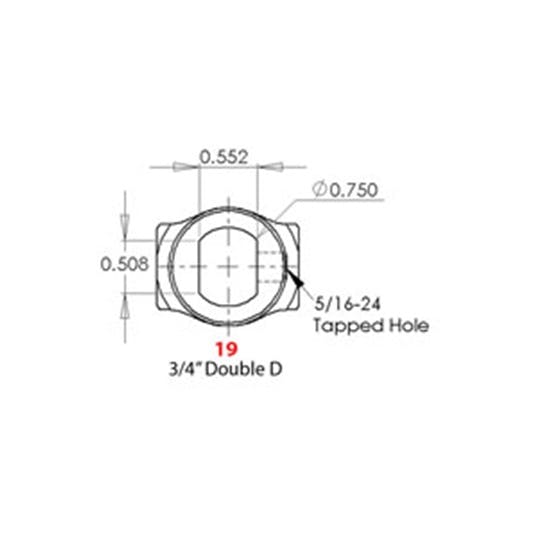 Sweet Mfg Chrome U-Joint, 3/4-30 Spline to 3/4 DD, Small GM P/S '78-Up