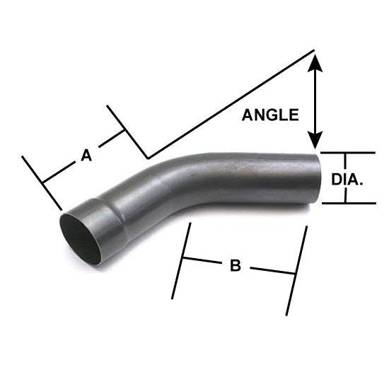3-1/2" 45 Degree Exhaust Bend, Pair 