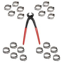 Vapor Guard Crimp Style 3/8 and 5/16 Hose Clamp Kit with Pliers
