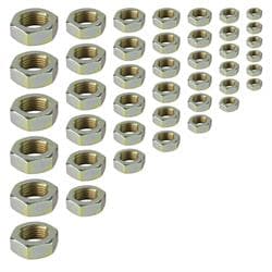 Speedway Steel Jam Nut Assortment, Left-Hand Fine Thread