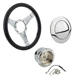 Chrome Banjo Steering Wheel with Wheel Adapter and Horn Button