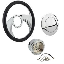 Chrome Wings Steering Wheel with Wheel Adapter and Horn Button