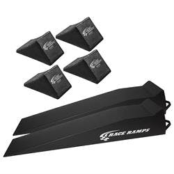 Race Ramps 56 Inch Long Ramps with 4 Rubber Wheel Chocks