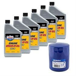 Lucas SAE30 6 Quart/AC Delco PF1218 Filter Break-In Oil Kit