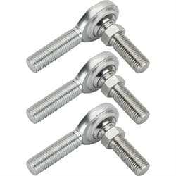 Steel 7/16 Inch RH Male Heim Joint Rod Ends with Stud, 3 Pack