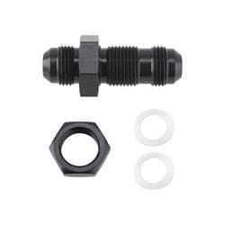 Straight Aluminum Bulkhead Flare Fitting Kit, Black, -12 AN