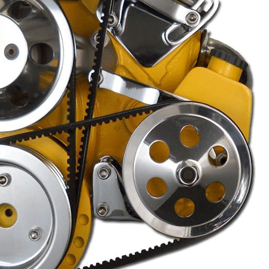 Bills Hot Rod Co. SBC Wide Set Alternator and P/S Brackets, Black