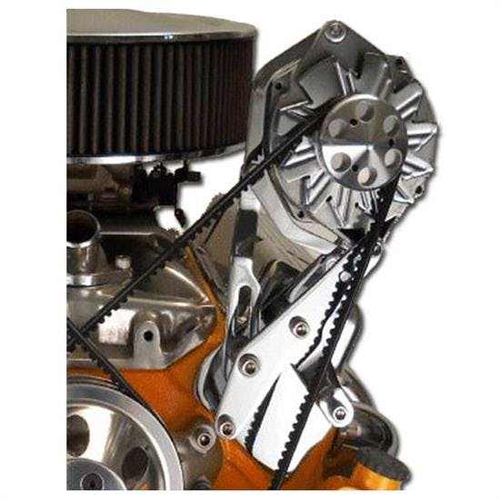 Bills Hot Rod Co. SBC Wide Set Alternator and P/S Brackets, Black