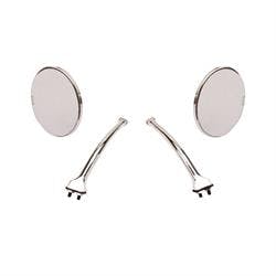 Hagan Fattie 4 Inch Round Rear-View Mirrors with Curved Arms