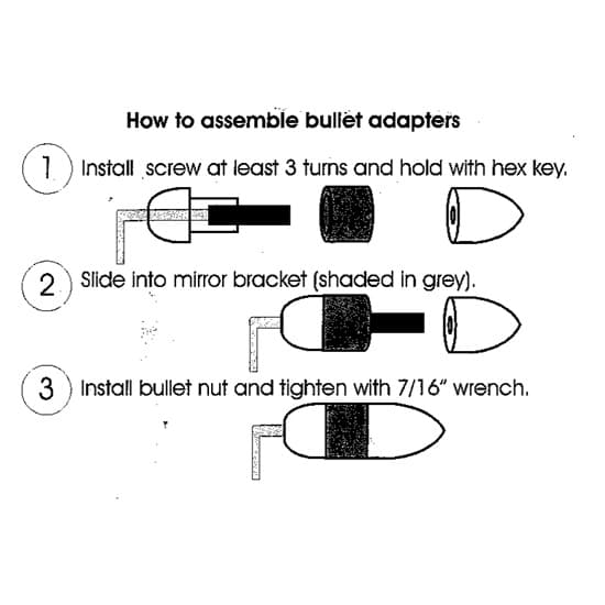 Hagan Fattie 4 Inch Round Rear-View Mirrors with Bullet Adapters