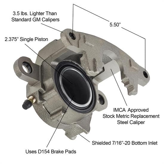 7888GM Metric Loaded Brake Caliper Kit w/D154 Wilwood BP10 Pads
