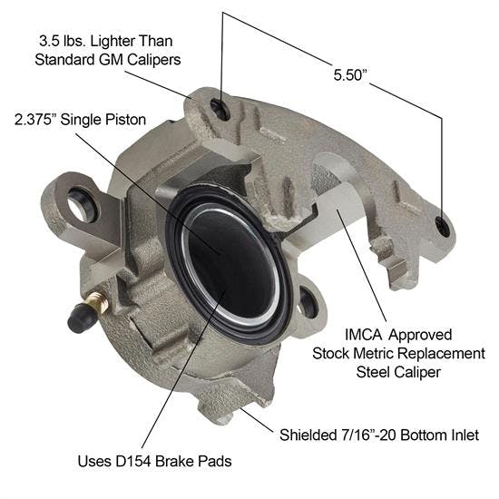 78-88GM Metric Loaded Brake Caliper Kit w/D154 Wilwood BP-10 Pads