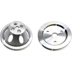 Small Block Chevy Aluminum Single Groove Pulley Set, Short Pump