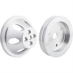 SBC Aluminum Pulley Set, 1-Groove Upper/2-Groove Lower,Short Pump