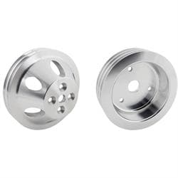 SBC Aluminum Pulley Set, 2-Groove Upper/3-Groove Lower,Short Pump