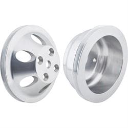 Small Block Chevy Aluminum Single Groove Pulley Set, Long Pump