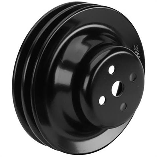 SBC Black Pulley Set, 2-Groove Upper/3-Groove Lower, Short Pump