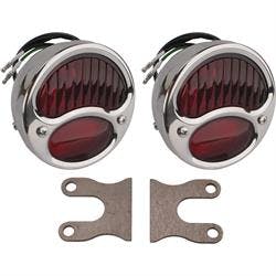 1928-1931 Ford Model A Stainless Tail Lights with Brackets