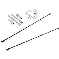 1928-31 Ford Black Radiator Support Rod Kit with Brackets