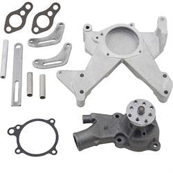 Zips SBC Water Pump Riser Manifold Kit w/ Pump for Mechanical Fan