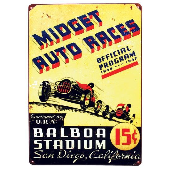 Midget Races Metal Sign