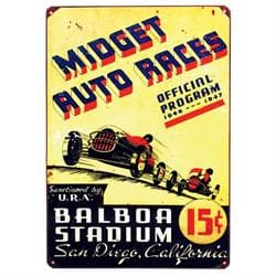 Midget Races Metal Sign